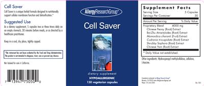 Photo of the Allergy Research Group Cell Saver label