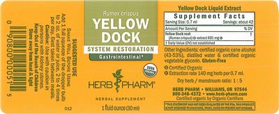 Photo of the Herb Pharm Yellow Dock label