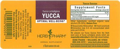 Photo of the Herb Pharm Yucca label