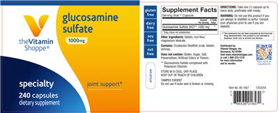 Photo of the The Vitamin Shoppe Glucosamine Sulfate 1000 mg label