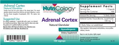 Photo of the NutriCology Adrenal Cortex Natural Glandular label