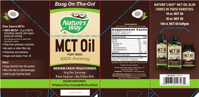 Photo of the Nature's Way MCT Oil label