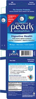 Photo of the Nature's Way Probiotic Pearls Acidophilus label