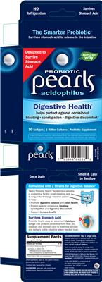 Photo of the Nature's Way Probiotic Pearls Acidophilus label