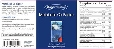 Photo of the Allergy Research Group Metabolic Co-Factor label