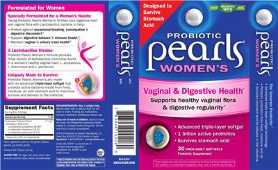 Photo of the Nature's Way Probiotic Pearls Women's label