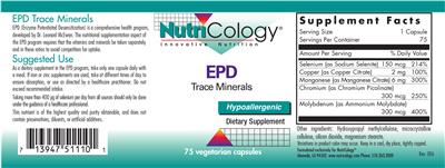 Photo of the NutriCology EPD Trace Minerals label