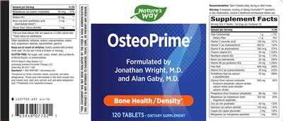 Photo of the Nature's Way OsteoPrime label