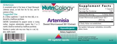 Photo of the NutriCology Artemisia label