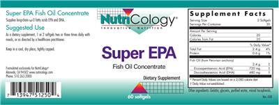 Photo of the NutriCology Super EPA Fish Oil Concentrate label