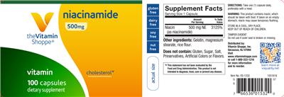Photo of the The Vitamin Shoppe Niacinamide 500 mg label