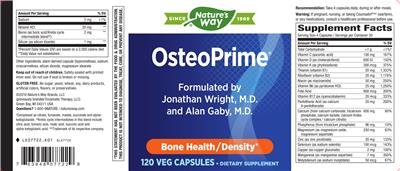 Photo of the Nature's Way OsteoPrime label