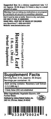 Photo of the Indiana Botanic Gardens Rosemary Leaf label