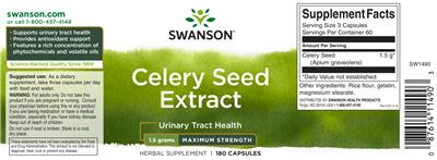 Photo of the Swanson Celery Seed Extract 1.5 grams label