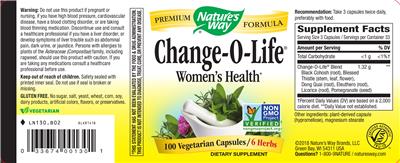 Photo of the Nature's Way Change-O-Life label