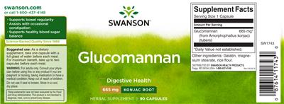 Photo of the Swanson Glucomannan 665 mg label