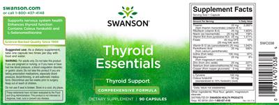 Photo of the Swanson Thyroid Essentials label