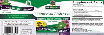 Photo of the Nature's Answer Echinacea & Goldenseal label