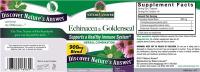 Photo of the Nature's Answer Echinacea & Goldenseal label