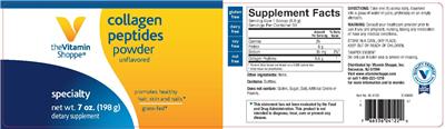 Photo of the The Vitamin Shoppe Collagen Peptides Powder Unflavored label