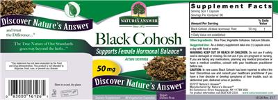 Photo of the Nature's Answer Black Cohosh 50 mg label