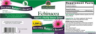 Photo of the Nature's Answer Echinacea 1,200 mg label