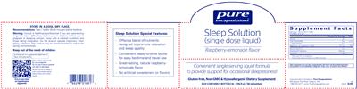 Photo of the Pure Encapsulations Sleep Solution (Single Dose Liquid) Raspberry-Lemonade Flavor label