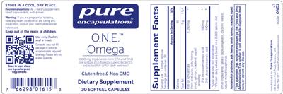 Photo of the Pure Encapsulations O.N.E. Omega label