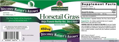 Photo of the Nature's Answer Horsetail Grass 450 mg label