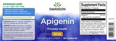 Photo of the Swanson Apigenin 50 mg label