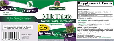 Photo of the Nature's Answer Milk Thistle label