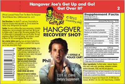 Photo of the Hangover Joe's The Hangover Recovery Shot Citrus label