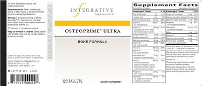 Photo of the Integrative Therapeutics Osteoprime Ultra label