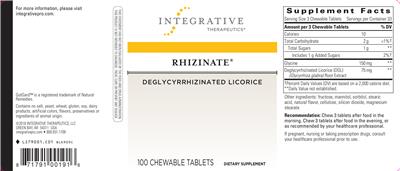 Photo of the Integrative Therapeutics Rhizinate label