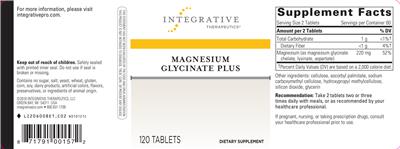 Photo of the Integrative Therapeutics Magnesium Glycinate Plus label