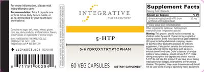 Photo of the Integrative Therapeutics 5-HTP label