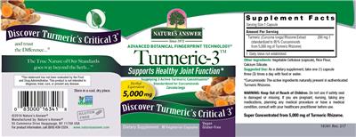 Photo of the Nature's Answer Turmeric-3 label