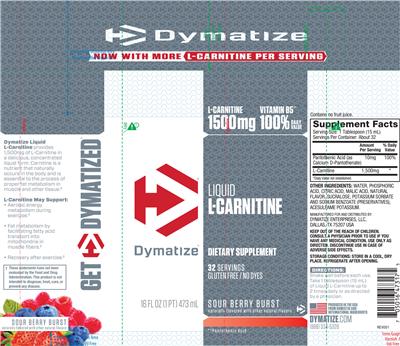 Photo of the Dymatize Liquid L-Carnitine Sour Berry Burst label