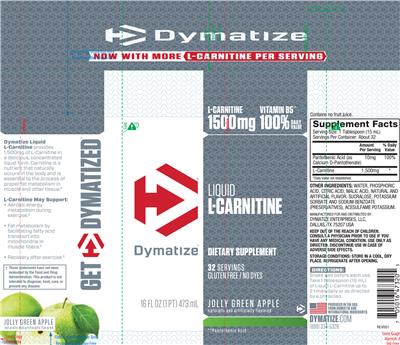 Photo of the Dymatize Liquid L-Carnitine Jolly Green Apple label
