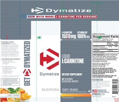 Photo of the Dymatize Liquid L-Carnitine Tangy Orange label
