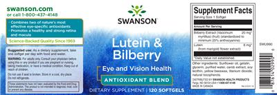 Photo of the Swanson Lutein & Bilberry label