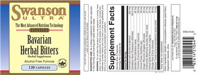 Photo of the Swanson Ultra Bavarian Herbal Bitters label