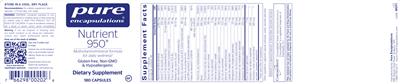 Photo of the Pure Encapsulations Nutrient 950 label