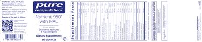 Photo of the Pure Encapsulations Nutrient 950 with NAC label
