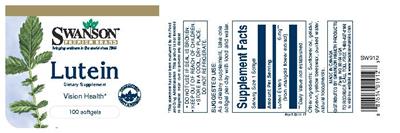 Photo of the Swanson Premium Brand Lutein label