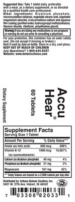 Photo of the Indiana Botanic Gardens Accu Hear label