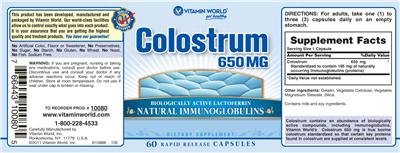 Colostrum 650 mg