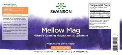 Photo of the Swanson Mellow Mag Orange Flavor label