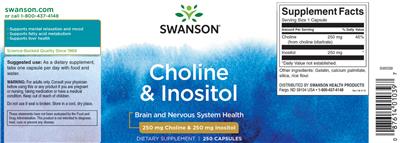 Photo of the Swanson Choline & Inositol label