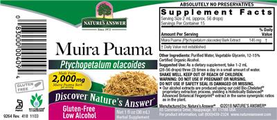 Photo of the Nature's Answer Muira Puama label